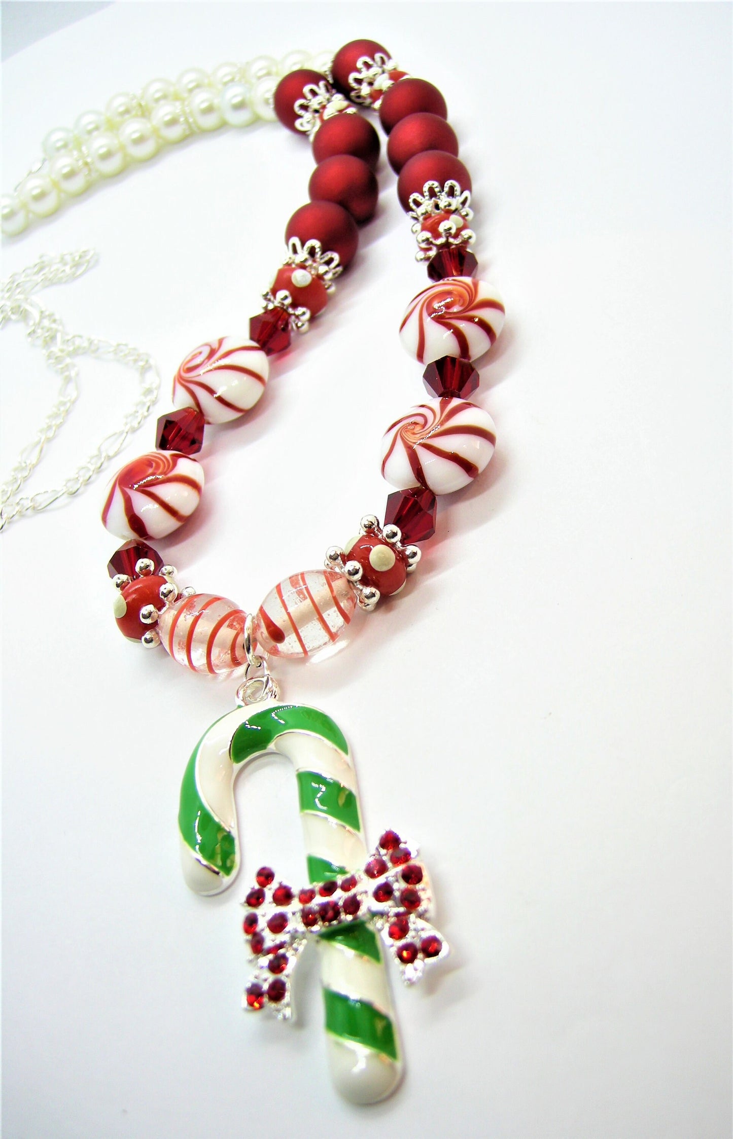 Lillian – Candy Cane Charm Necklace, Bracelet & Earrings Set
