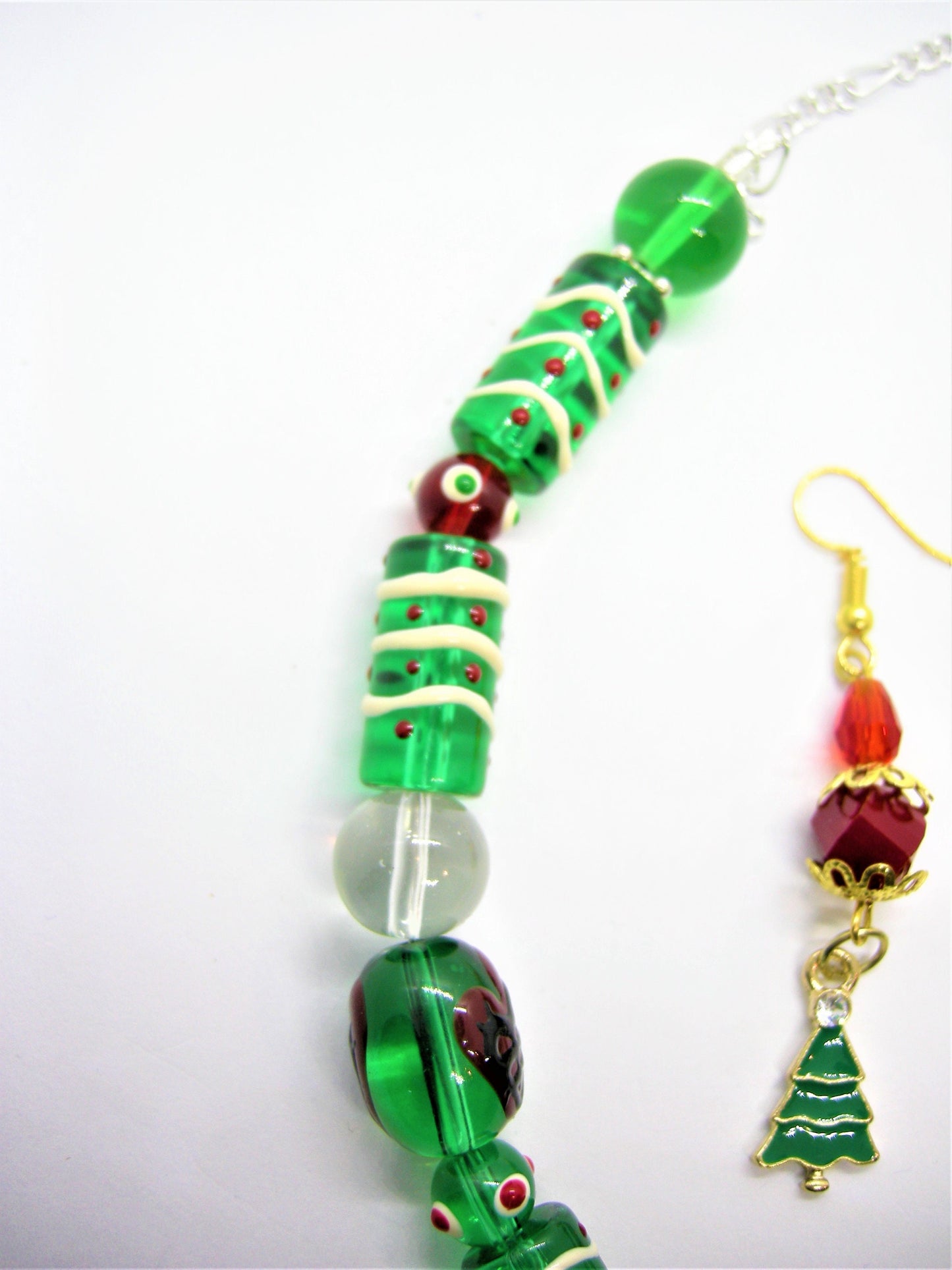 Santa Claus Pendant Necklace & Mismatched Earrings