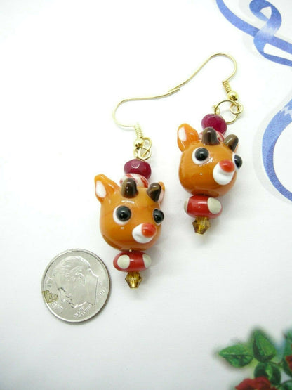 Fireball – Vintage Rudolph Glass Earrings