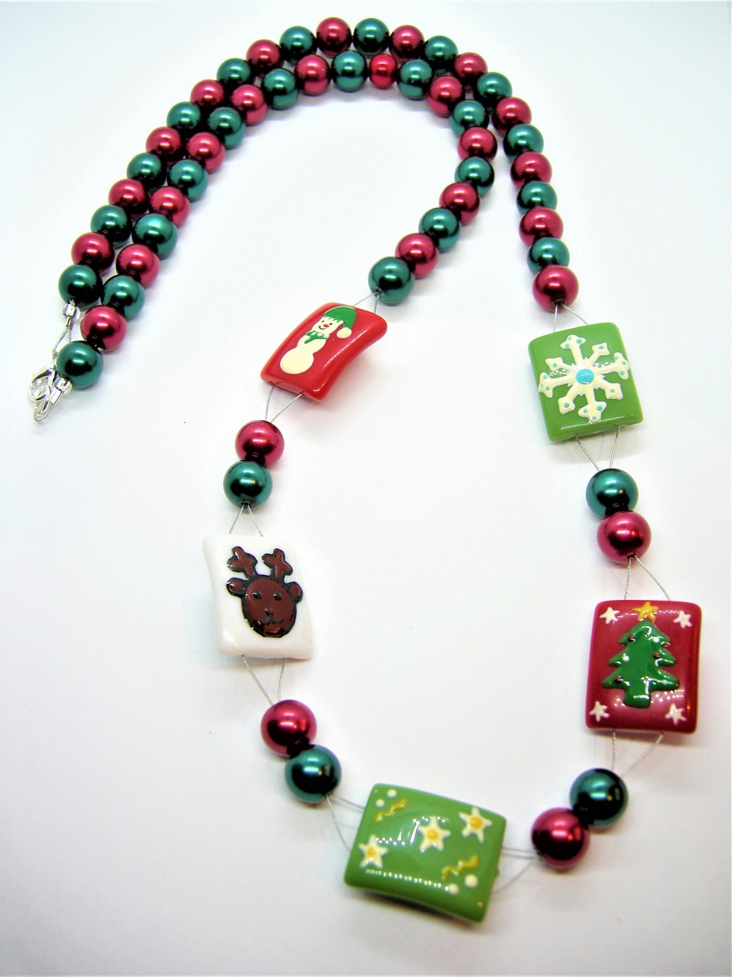 Garland – Double Wire Holiday Package Necklace & Spiral Tree Earrings