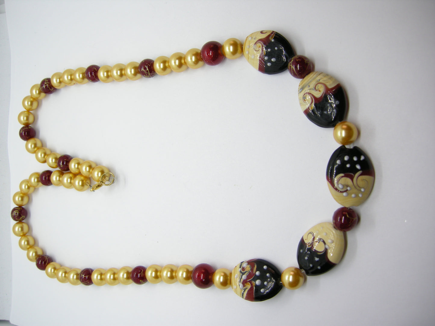 Waves of Java - Handpainted bead necklace