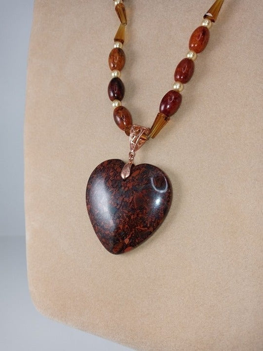 Thorne – The Earthen Heart Jasper Pendant Necklace