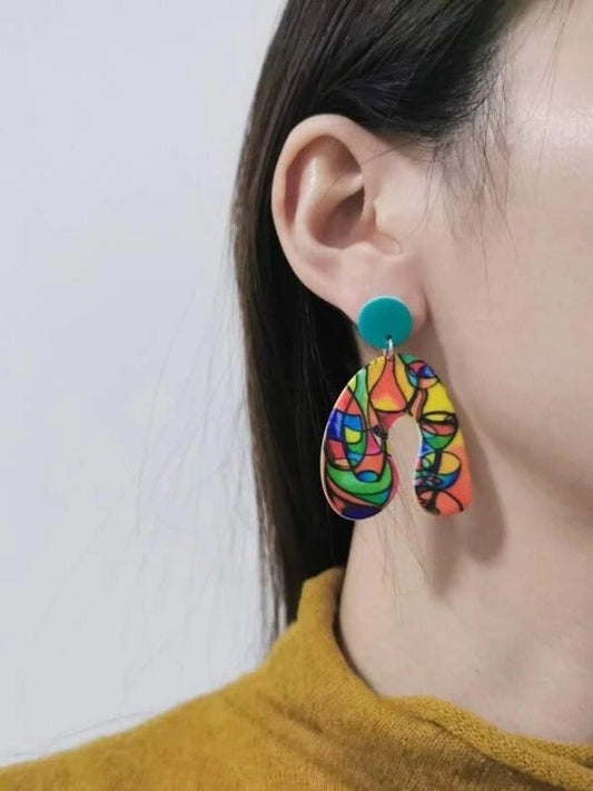 Earrings retro kaleidoscope