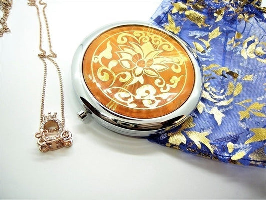 Anodized aluminum compact mirror - mystery ornament balls