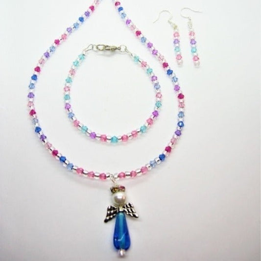 Handcrafted Angel Jewelry Set – Necklace, Bracelet, & Earrings