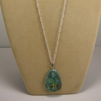 Sylvie - Teardrop Art Glass Sweater Necklace