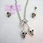 Skull cherries necklace and earrings set