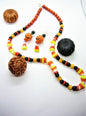 Lampwork candy corn NECKLACE and earrings set
