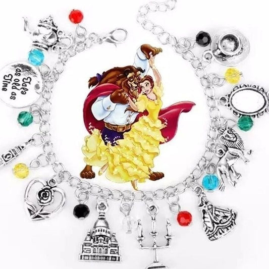 Beauty and the Beast Charm Bracelet/Child's Necklace and Tiara Gift