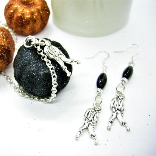 Zombie earrings and necklace set