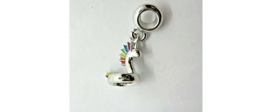 Unicorn pool float pandora-style dangle slider charm