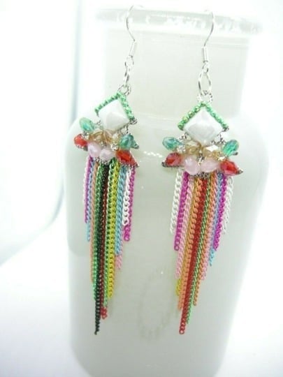 Festival christmas tree dangle earrings