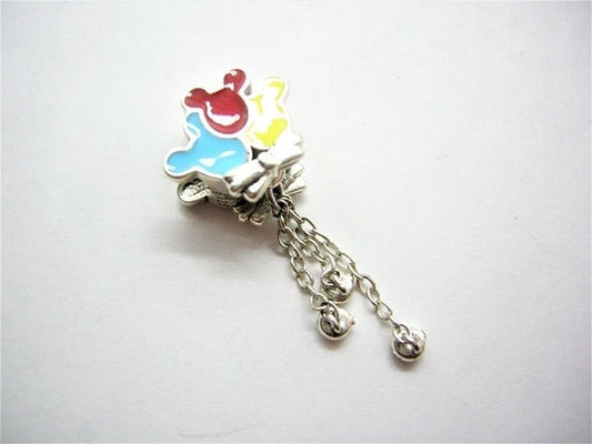 Disney mickey balloon dangling slider charm genuine .925 sterling silver