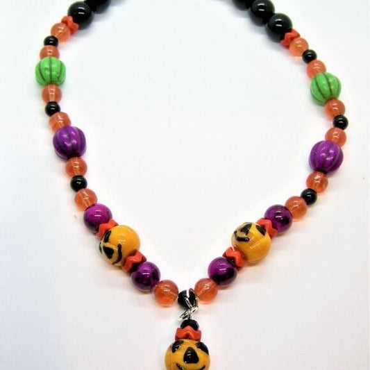 ONE Pumpkins and pearls lampwork necklace - choose from 3 styles!