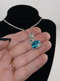 Storybook bunny pave necklace - cyan crystal sweater