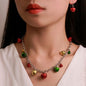 Jingle Bell Necklace Bracelet and Earrings Set Christmas Gift