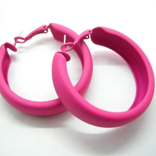 Smooth Matte Hoop Earrings